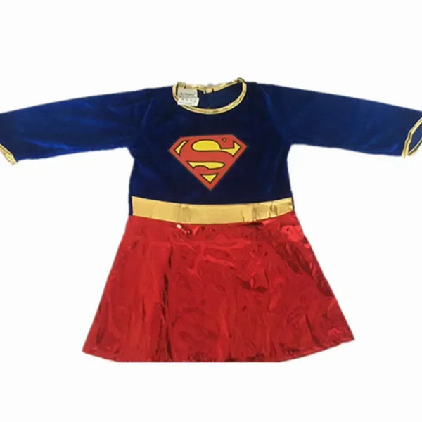Superwoman Dress Cosplay Costumes Super Girls Dress Shoe Covers Suit Superhero Woman Super Hero Kids Halloween Costume - Bear Hugs
