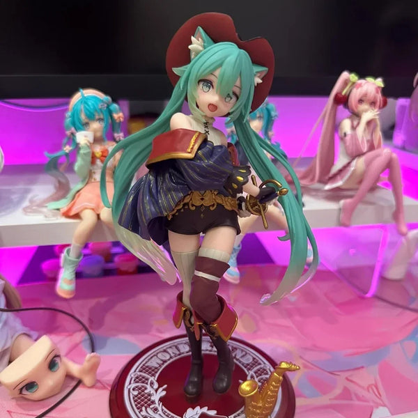 Hatsune Miku Desktop Cute Action Figure Tale Wonderland Miku Puss in Boots Anime Figurine Kawaii Girl Model Toy Adorable Decor - Bear Hugs