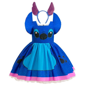 Baby Disney Movie Stitch Role Playing Costume Sets Cartoon Cute Princess Dress Stage Performance Purim Carnival Kids Dress - Bear Hugs