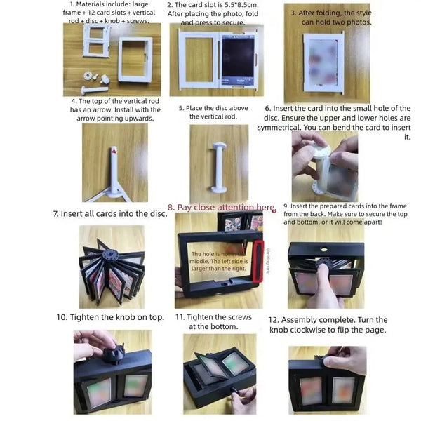 12 Slots Rotating Photo Frame Carousel
