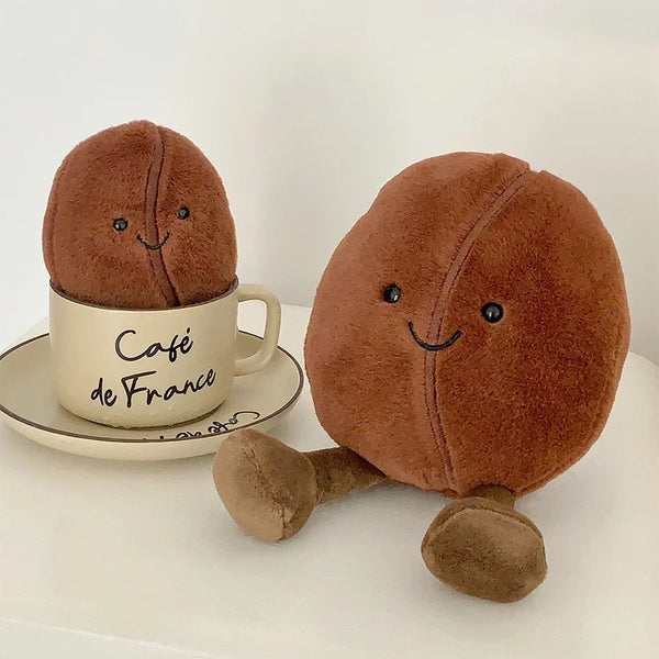 JC Simulated Coffee Bean Plushies Soft Doll Brown Coffee Food With Foot Adorably Plush Toy Home Decor Xmas Gifts Girl - Bear Hugs