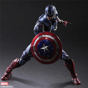 Play Arts Captain America Action Figure Movable Marvel Collection Avengers Model Toys - Bear Hugs