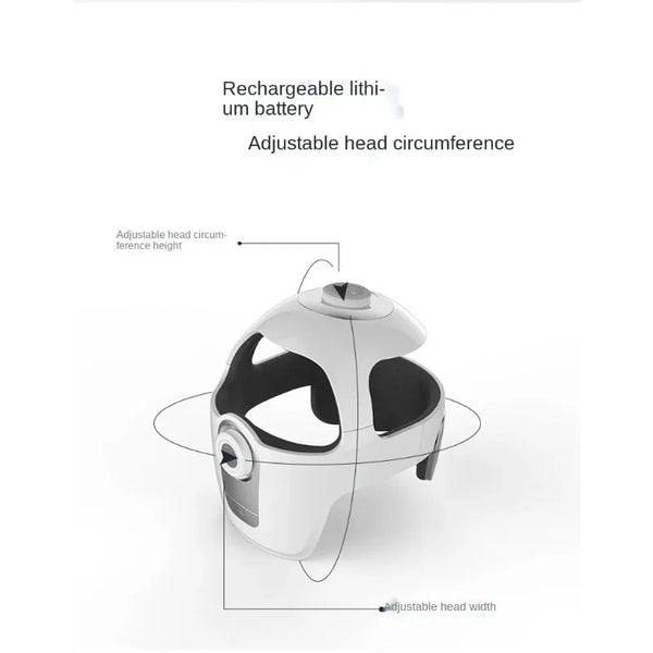 Wireless Head Eye Integrated Massager Helmet Bluetooth Music Relieve The Fatigue of The Scalp Eyes Heating Relax Instrument - Bear Hugs