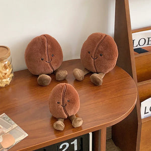 JC Simulated Coffee Bean Plushies Soft Doll Brown Coffee Food With Foot Adorably Plush Toy Home Decor Xmas Gifts Girl - Bear Hugs