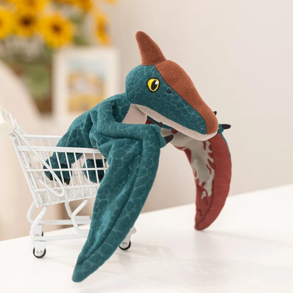 12CM Cyan Pterosaur Plush Toy Embossed Dinosaur Stuffed Animal Soft Prehistoric Creature For Kids Birthday Gift Room Decor - Bear Hugs