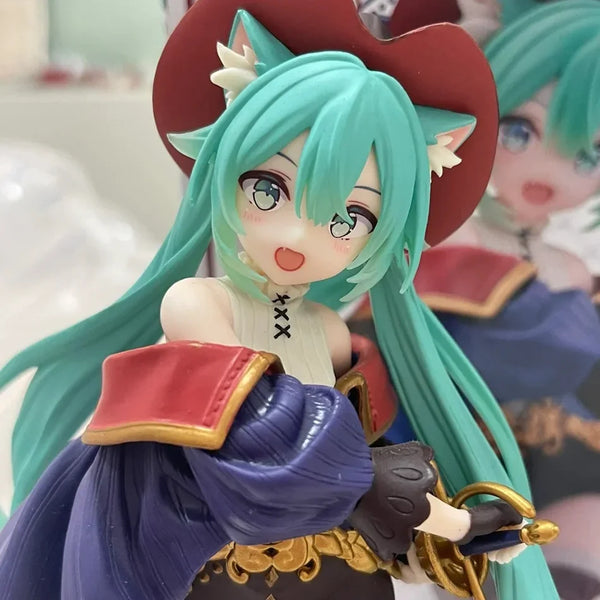 Hatsune Miku Desktop Cute Action Figure Tale Wonderland Miku Puss in Boots Anime Figurine Kawaii Girl Model Toy Adorable Decor - Bear Hugs