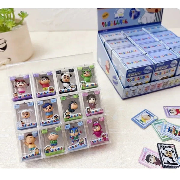 Crayon Shin-Chan Animal Series Rice Grain Blind Box 12 Styles Mini Resin Figurine Collectible Desktop Ornament Birthday Gift - Bear Hugs