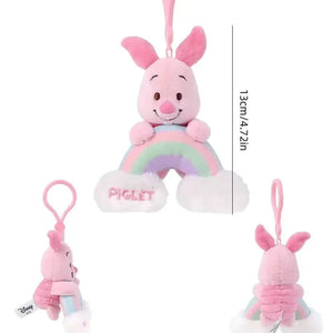 Rainbow Clouds Honey Bear & Hoglet Keychain