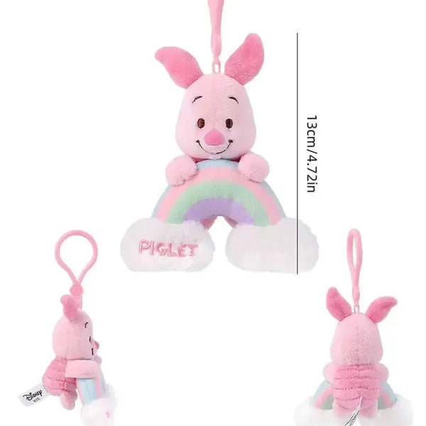 Rainbow Clouds Honey Bear & Hoglet Keychain