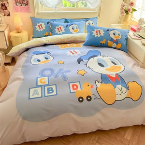 DZNY Bedding Set Cartoon Anime Children Bedroom Quilt Cover Boy Girl Bedclothes Single Double King Mickeys Duvet Cover Gift - Bear Hugs