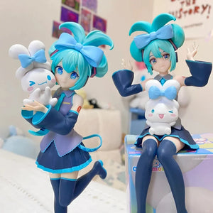 Hatsune Miku X Cinnamoroll Figure Anime Peripheral Collectible Models Decorative Decorations Children Kawaii Gift - Bear Hugs