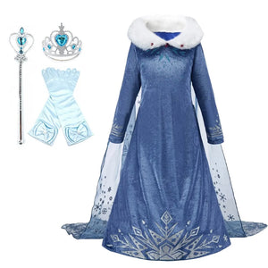 Children Snow Queen Princess Dress Winter Girl Elsa Costume Carnival Birthday Holiday Party Dress Kids New Outfit Clothes - Bear Hugs