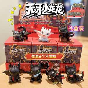 Cute Black & White Dragon Figurines Black Box - Bear Hugs