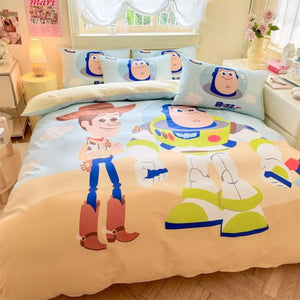 DZNY Bedding Set Cartoon Anime Children Bedroom Quilt Cover Boy Girl Bedclothes Single Double King Mickeys Duvet Cover Gift - Bear Hugs