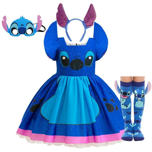 Baby Disney Movie Stitch Role Playing Costume Sets Cartoon Cute Princess Dress Stage Performance Purim Carnival Kids Dress - Bear Hugs