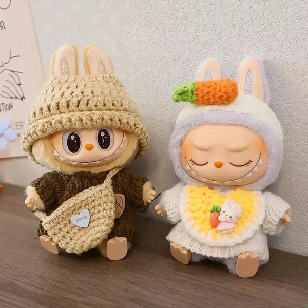 Handmade Labubu Crochet Animal Outfits - Bear Hugs