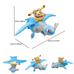 Kawaii Pikachu Riding Lapras Latios Latias Plush Doll Pokemon Stuffed Toy Creative Anime Cartoon Christmas Gift For Kids - Bear Hugs