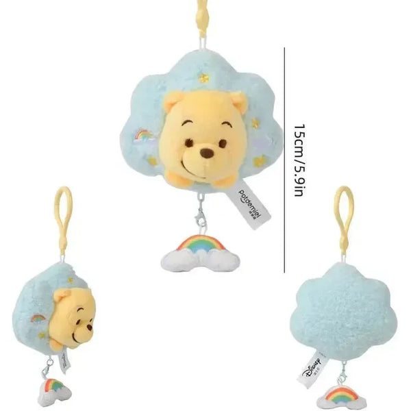 Rainbow Clouds Honey Bear & Hoglet Keychain
