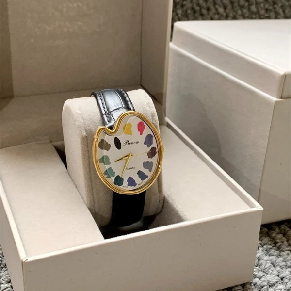 Retro Niche Art sketching board Design Leather Quartz Square Exquisite and Versatile Pointer Watch 29mm - Bear Hugs