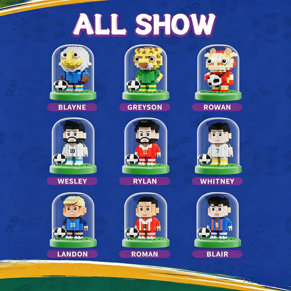 2026 NEW World Famous Football Players lega Figurine Messi Ronaldo Neymar Lewandowski Mini Action Building Block Model Toy Gifts - Bear Hugs