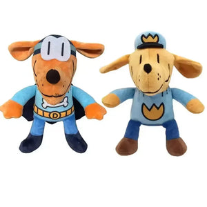 Dog Man & Petey Cat Plush Duo