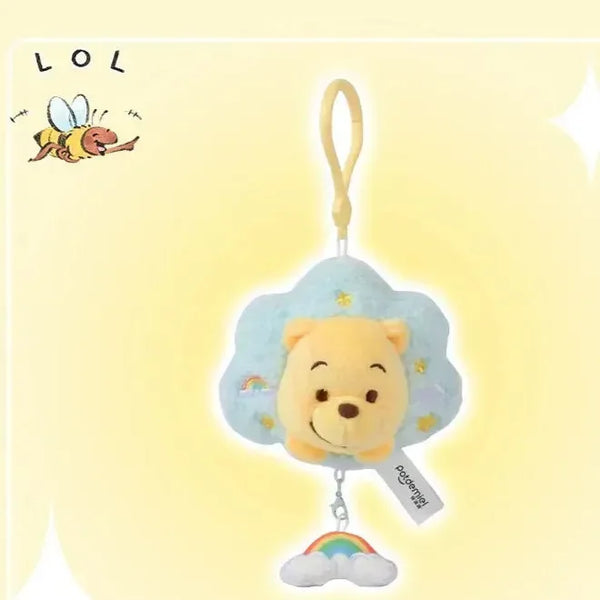 Rainbow Clouds Honey Bear & Hoglet Keychain