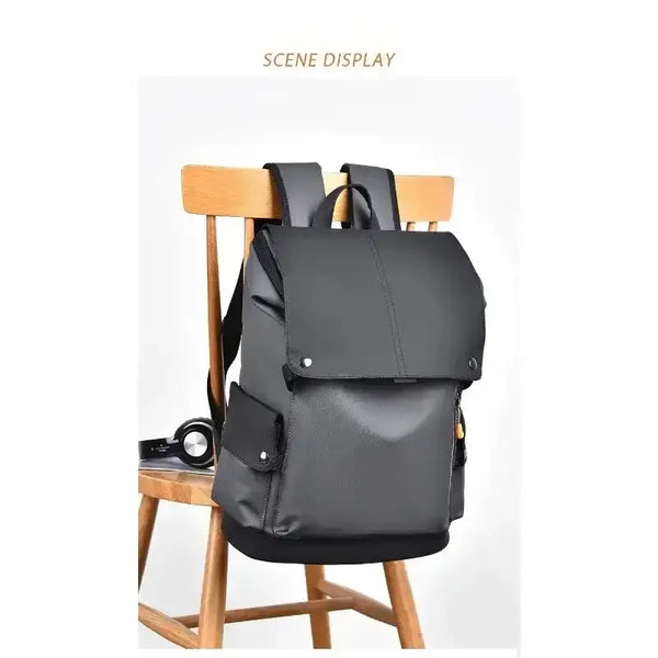 Premium Leather-Look Casual Backpack
