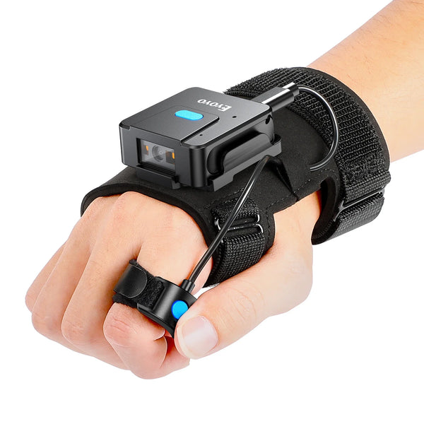 Eyoyo 2D Bluetooth Barcode Scanner Left&Right Hand Glove Wearable Scanner Patable 1D QR Finger Bar Code Reader Wireless Device - Bear Hugs