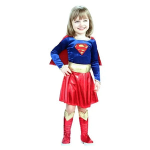 Superwoman Dress Cosplay Costumes Super Girls Dress Shoe Covers Suit Superhero Woman Super Hero Kids Halloween Costume - Bear Hugs