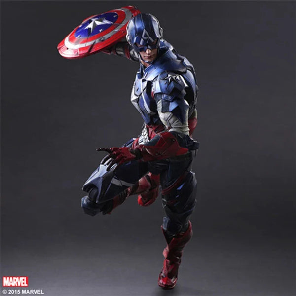Play Arts Captain America Action Figure Movable Marvel Collection Avengers Model Toys - Bear Hugs