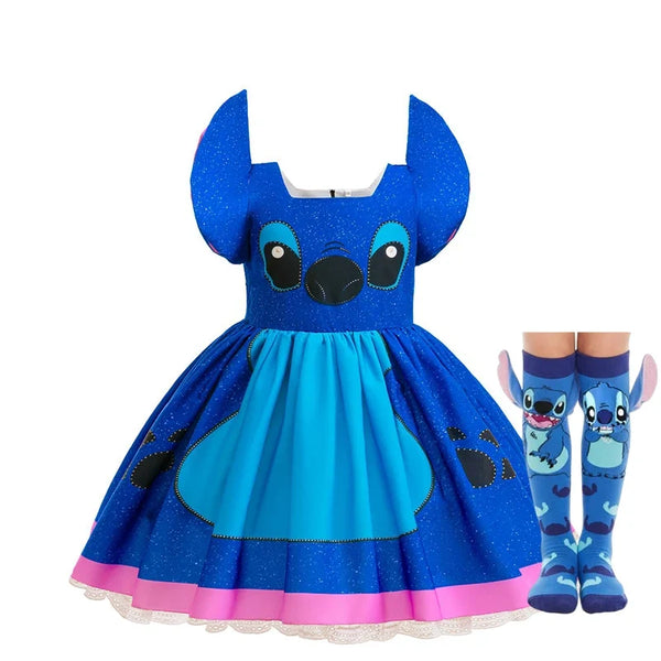 Baby Disney Movie Stitch Role Playing Costume Sets Cartoon Cute Princess Dress Stage Performance Purim Carnival Kids Dress - Bear Hugs