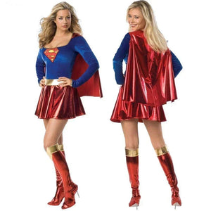 Superwoman Dress Cosplay Costumes Super Girls Dress Shoe Covers Suit Superhero Woman Super Hero Kids Halloween Costume - Bear Hugs