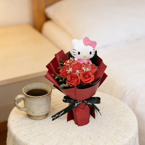 Sanrio Rose Bouquet Hello Kitty Eternal Rose Bouquet Exquisite Desktop Decorative Bouquet Hello Kitty Graduation Ceremony Valent - Bear Hugs