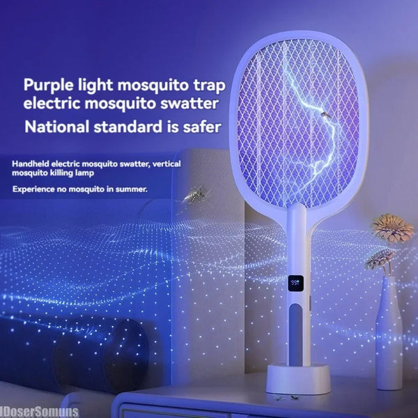 Electric Fly Swatter Insect Killer 4000V Type-C Rechargeable Detachable Handheld Automatic Tapping Mode Indoor and Outdoor - Bear Hugs