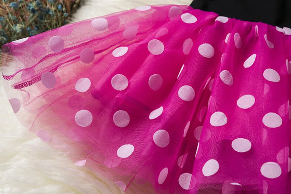 Mickey Minnie Mouse Baby Girls Cosplay Costume Kids Fancy Polka Dot Dress Princess Dress Children Birthday Party Clothing Gift - Bear Hugs