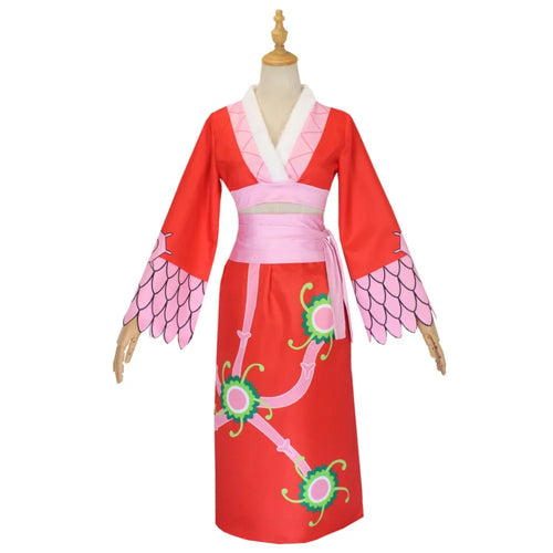 Anime Boa Hancock Cosplay Costumes Sexy Empire Red Kimono Dress Uniform Boa Hancock Earrings Halloween Costumes for Women Men - Bear Hugs