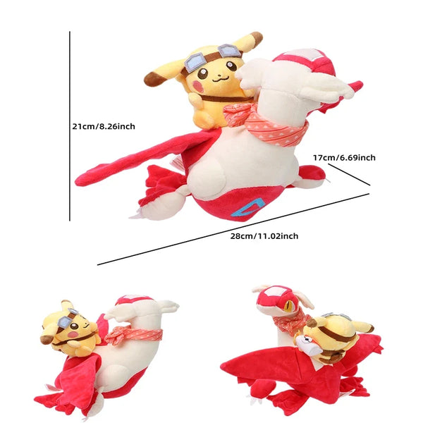 Kawaii Pikachu Riding Lapras Latios Latias Plush Doll Pokemon Stuffed Toy Creative Anime Cartoon Christmas Gift For Kids - Bear Hugs