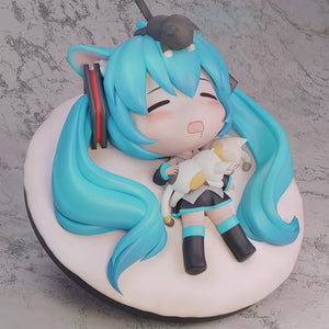 11CM Hatsune Miku Sleeping Anime Action Figurines Doll Desktop Ornament Kawaii Chassis Decor Kawaii Statue Model Trendy Toy Gift - Bear Hugs