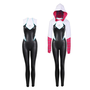 Spiderman Across Spider Verse Gwen Stacy Cosplay Costume PU One-piece Suit Tight and Elastic De Batterie Spiderman Women - Bear Hugs
