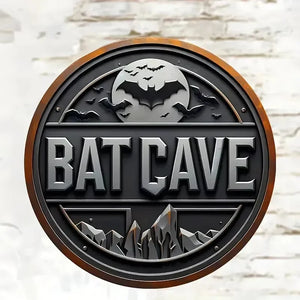 Vintage Bat Cave Metal Sign