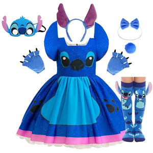 Baby Disney Movie Stitch Role Playing Costume Sets Cartoon Cute Princess Dress Stage Performance Purim Carnival Kids Dress - Bear Hugs