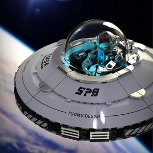 UFO Flying saucer Building block Alien Ship Spacecraft Astronaut Creative assembly ornament puzzle toy boy gift - Bear Hugs