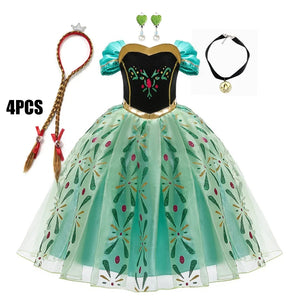 Full Printing Kids Cosplay Anna Princess Costume Fancy Birthday Carnival Party Prom Dress Toddler Role Play Clothing Outfits - Bear Hugs