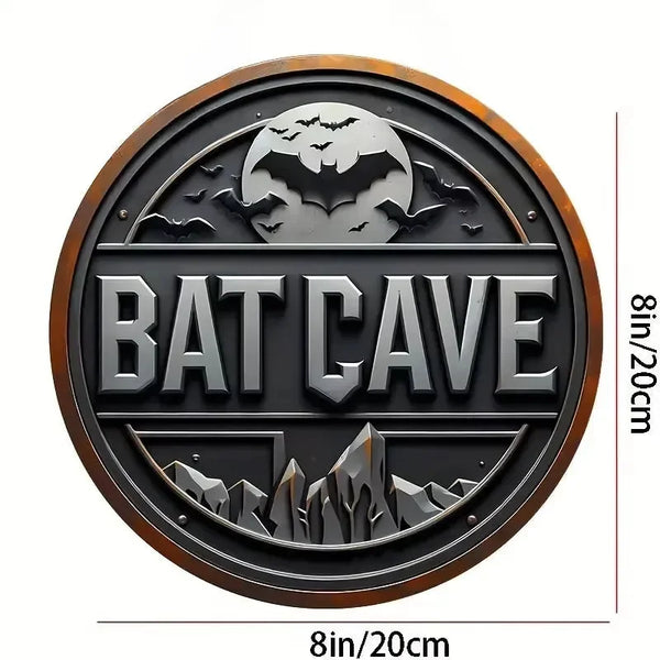 Vintage Bat Cave Metal Sign