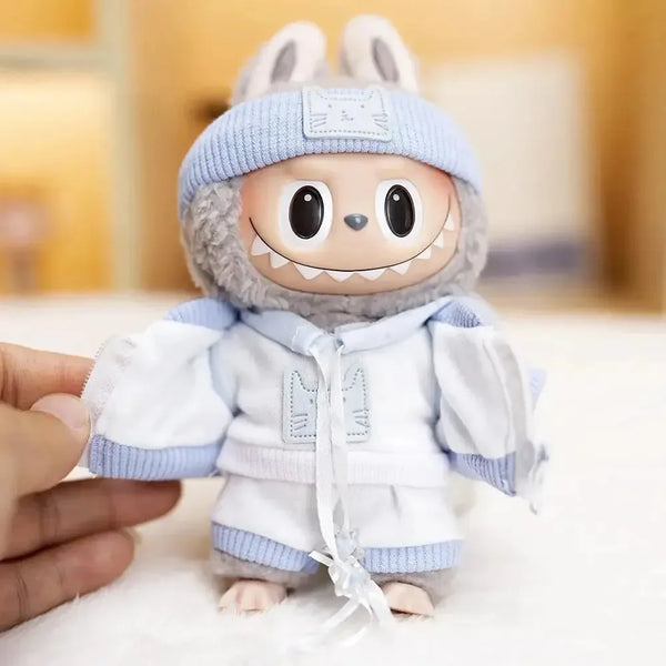Handmade Labubu Baby Blue Cosy Outfit with Accessories - Bear Hugs