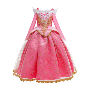 2026 Disney Sleeping Beauty Aurora Princess Dress Girl Cosplay Off Shoulder Kids Gifts Fancy Party Girl Baby Fine Lace Dress Set - Bear Hugs