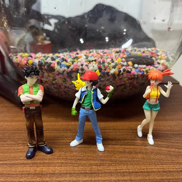 8Cm Pokemon Ash Ketchum Cartoon Pvc Exquisite Handmade Model Desktop Ornament Toy Collectibles Christmas Halloween Student Gift - Bear Hugs