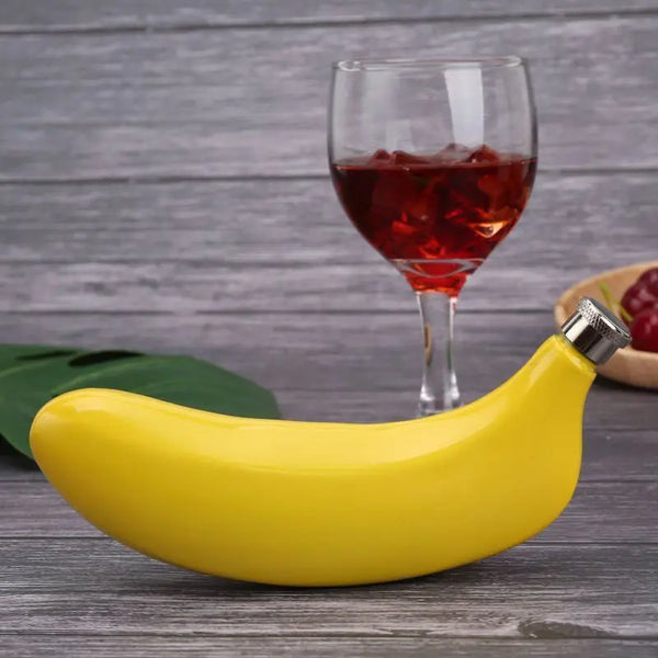 5Oz Banana Shaped 304 Stainless Steel Cup Outdoor Flask Stainless Steel Flask, Flask Portable Liquor Board Mini Water Glasses - Bear Hugs