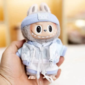 Handmade Labubu Baby Blue Cosy Outfit with Accessories - Bear Hugs