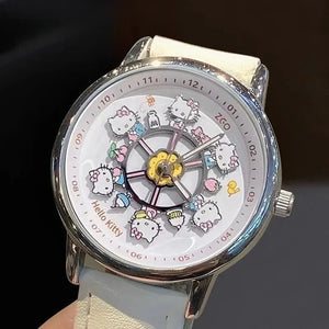 Sanrio Hello Kitty Rotating Glow in The Dark Watch for Women Teen Girls Students Best Friends Birthday Gift Cartoon Cute - Bear Hugs